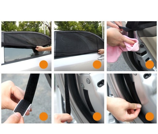 2X SLNEČNÁ CLONA DO AUTO SIEŤKA PROTI KOMÁROM