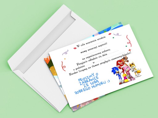 POZVÁNKA SONIC RÝCHLE JEŽKO NA NARODENINY DIEŤAŤA + OBÁLKA ZDARMA