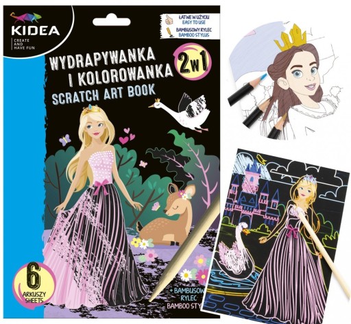 PRINCEZNÁ OMAĽOVAČKA SCRATCRAPY BOOK 6 listov + stylus