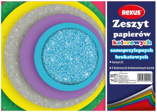 Farebný samolepiaci papier A5/8K trblietky