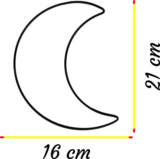 Kovová obruč na lapač snov MOON BLACK 21 cm