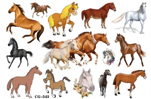 Odnímateľné tetovanie pre deti HORSES CG543