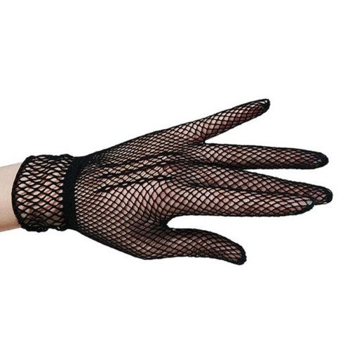 čierne gotické sieťované rukavice 22 cm