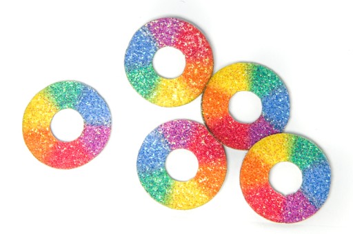 Glitter EYES pre maskotov, RAINBOW farebné oči, 12 mm, 4 KS