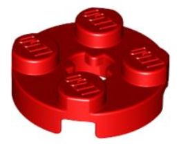 LEGO 2X2 okrúhle ČERVENÉ ČÍSLO 4032 PRE 2 KS