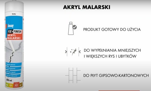 Biely akrylový tmel na podhľady KNAUF Fix&Finish 300 ml