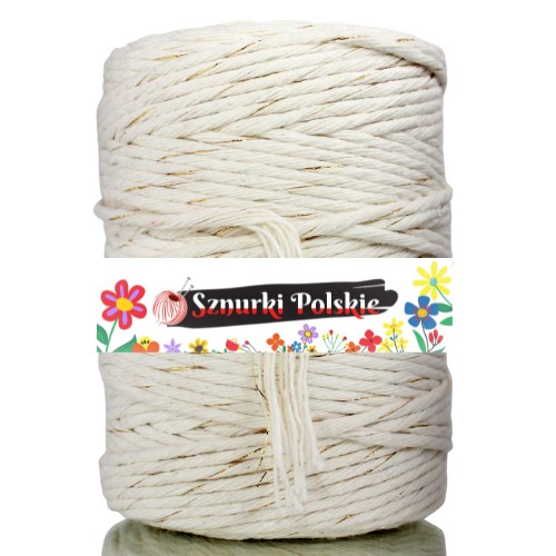 Bavlnená šnúrka ZLATÁ NIT 3mm 100m NATURAL