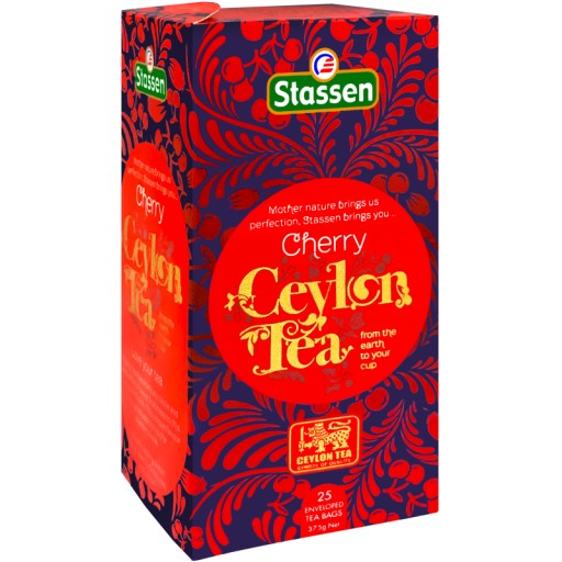 STASSEN Čerešňový čaj - Cejlónsky čierny čaj - ČERŠEŇ - 25 VRECOV