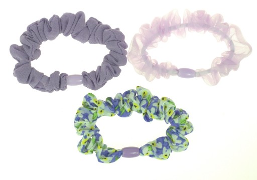 3 x SCRUNCHIE VLASOVÁ GUMA SADA 3 LEVANDULÍ
