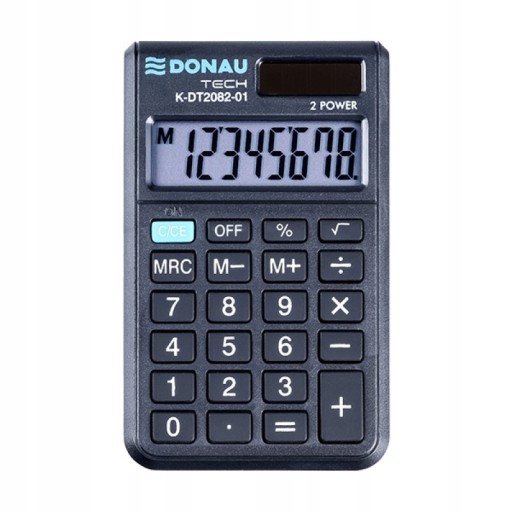 Malá vrecková kalkulačka do školy, 8-miestny displej, čierna