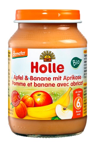 Jablko banán marhuľa 190g Holle