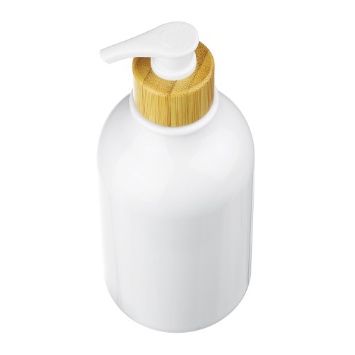 DÁVKOVAČ TEKUTÉHO MYDLA FĽAŠA S PUMPAČKOU NA TEKUTÉ GÉL 500ml 0,5l BAMBUS