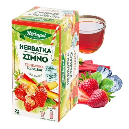 HERBAPOL čaj STUDENÝ ČAJ jahoda rebarbora 20 VRECKOV