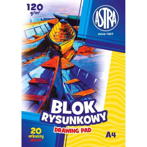 BLOK BIELY ASTRA A4 20 LIST 120g HRUBÝ PRE ŠKOLSKÉ VÝTVARNÉ