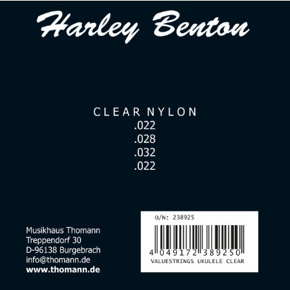 Transparentné sopránové struny na ukulele Set Harley Benton Clear
