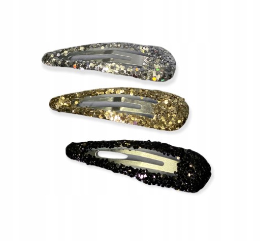 SPOJKY DO VLASOV PYKI GLITTER ZLATÁ STRIEBORNÁ ČIERNA 12 KS
