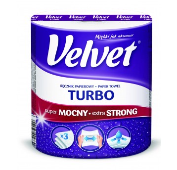 Papierová utierka Velvet Turbo x 3 vrstvy