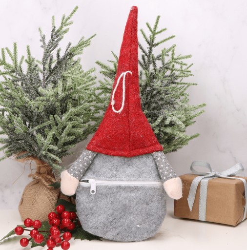 Darčekové balenie kabelky Gnome šedá s okienkami