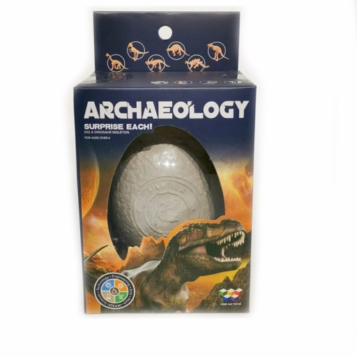 Výkop fosílnej kostry dinosaura vo vajci