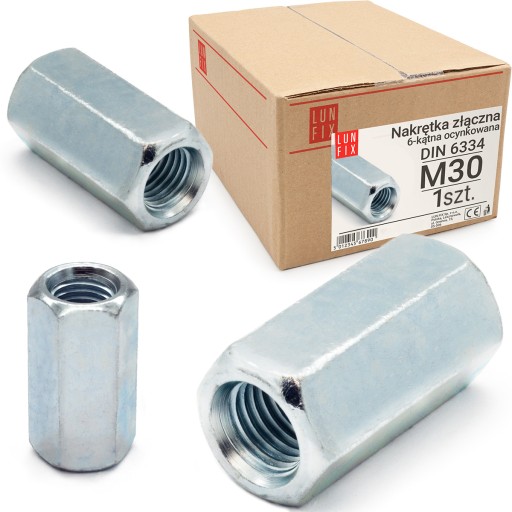 Spojovacia matica M30x90 šesťhranná DIN6334, pozinkovaná, 1 ks.
