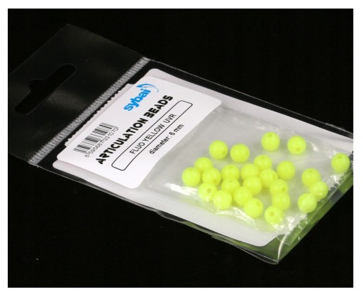 Sybai artikulačné korálky SY-246508 Fluo Yellow UVR