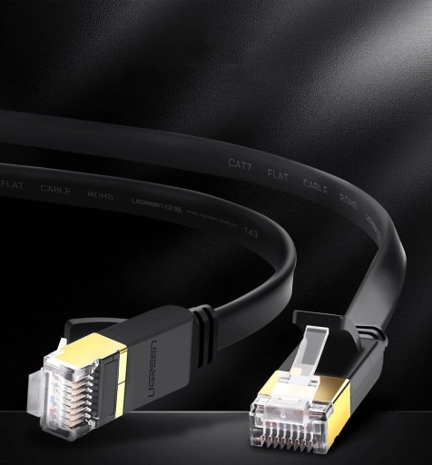 Internetový kábel Ethernet RJ45 Cat 7 STP LAN 10 Gbps, 3 m, čierny