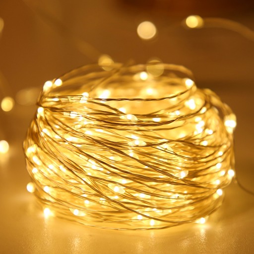 LED VIANOČNÉ SVIETIDLÁ REŤAZOVÁ GARLANDA VIANOČNÝ STROMEC USB 100LED 10m 2700K