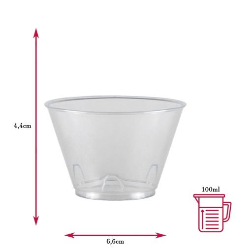 hrnčekové NÁDOBKY NA DEZERTY 100ml 24 ks. TULI pohár na občerstvenie