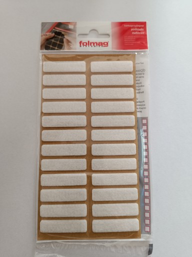 Plsť pod nábytok, stoly, stoličky, šatníková podložka, biela, 10x40, nový tvar