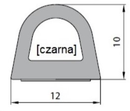 Čierne samolepiace tesnenie typ D 12x10mm