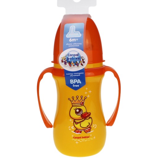HRNEK NA TRÉNING FĽAŠU 240 ml STRIEBORNÁ FĽAŠA PRE DETI 6M+ CANPOL BABIES