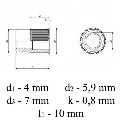 Nitovacia matica, mini golier, INOX A2, M4, 10 kusov