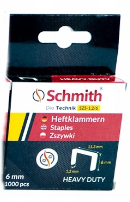 SCHMITH ZOŠÍVAČKY 6MM 1000 KS PRE PREBERAČ TYP 53