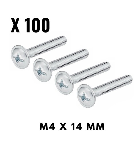 Metrické skrutky 100X M4X14 mm pre skľučovadlá DIN 967