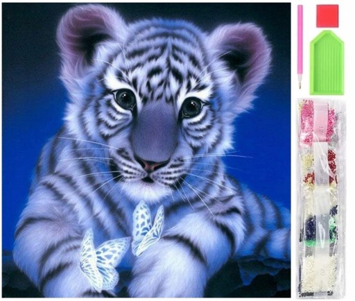 DIAMANTOVÁ VÝŠIVKA MOZAIKA SET DIAMANTOVÉ MALOVANIE tiger 2329
