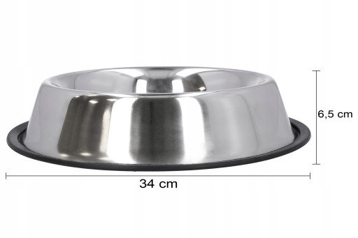 MISA PRE PSA, protišmyková, 34cm, kovová, veľká, na jedlo, vodu, 1,7l, oceľ