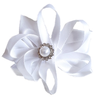 VLASOVÁ ČIAPKA BIELA mašľa Pearl Communion