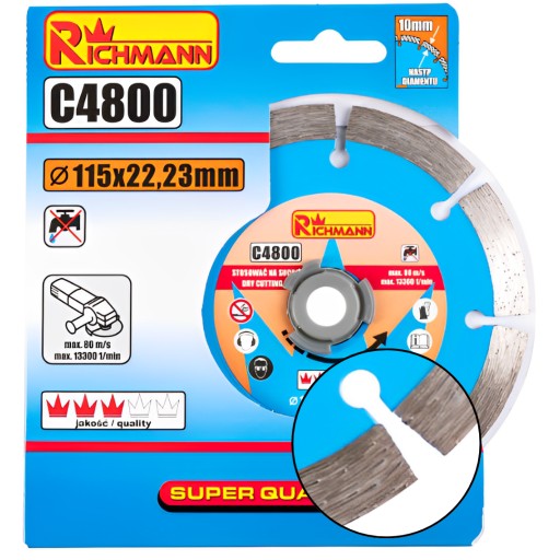 DIAMANTOVÝ DISK SEGMENT 115 MM 22,23 mm C4800