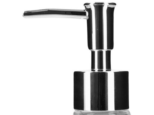 GLASS Zásobník na mydlo/prostriedok na umývanie riadu 18 x 8 cm, 250 ml - STRIEBORNÝ