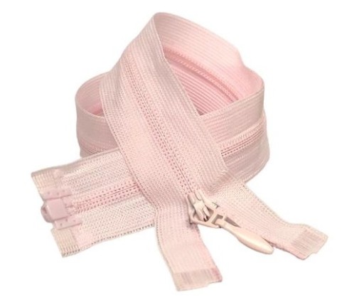 Krytý zips, púdrová ružová, 40 cm