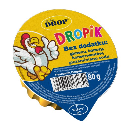 DROPIK bezlepková hydinová a bravčová paštéta 80g