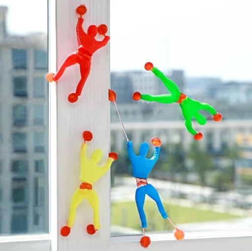 Sticky CLIMBERS padajúce z okna steny Muž hrá