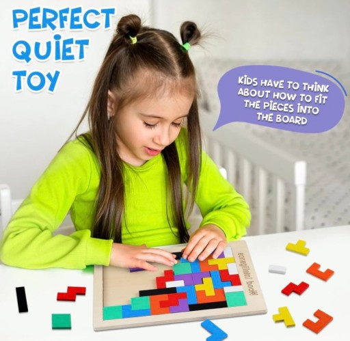 TETRIS PUZZLE DREVENÉ BLOKY MONTESSORI BLOCKS 3D LOGICKÁ HRA
