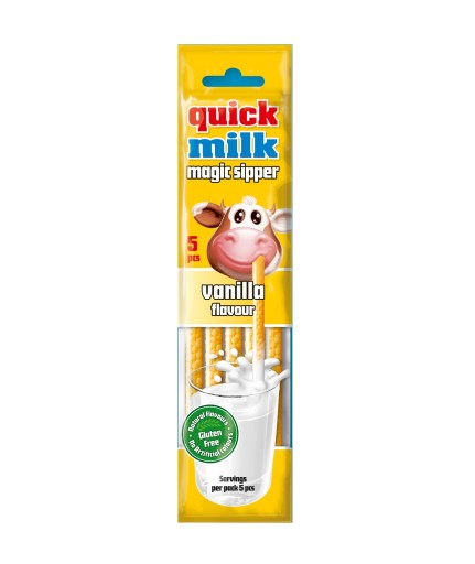 Quick Milk Mliečne slamky s príchuťou vanilky
