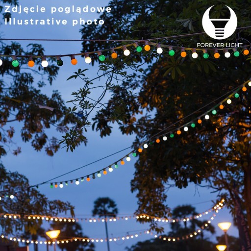5x E27 G45 LED žiarovka 2W 230V Teplá biela girlanda