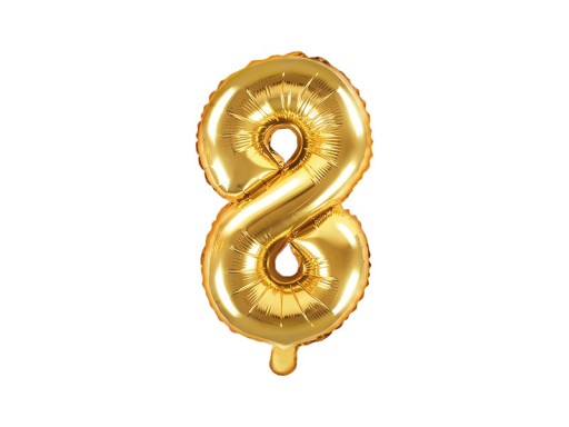 Fóliový balón číslo 8, 35 cm, zlatý