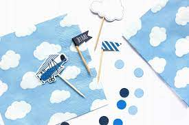Samolepiace papieriky na vrchol Airplane Cloud 6 ks.