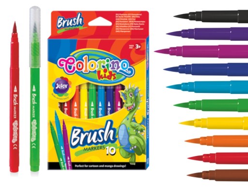 Colorino Kids štetcové popisovače 10 farieb