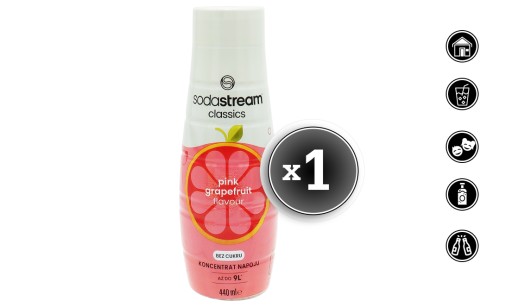 GRAPEFRUITOVÝ NULOVÝ KONCENTRÁT SIRUP PRE SODASTREAM SATURATOR 9L NÁPOJ s 440ml