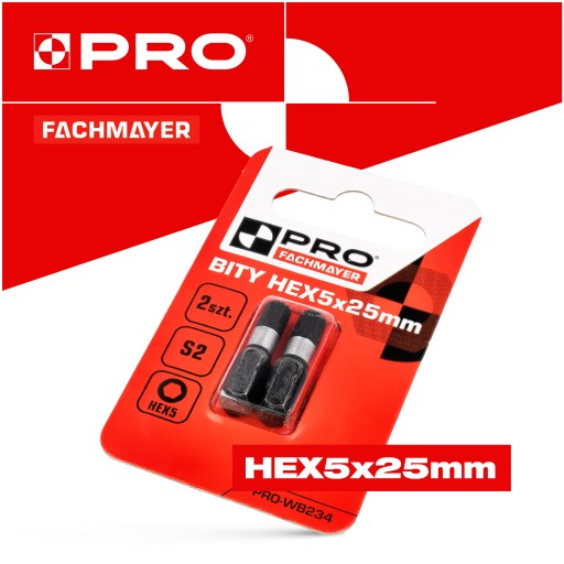 Nárazový bit HEX5 Nárazové bity 25mm | Nárazový bit pre skrutkovač 2 ks.